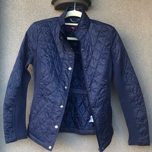 Target Merona navy quilted fitted riding jacket S